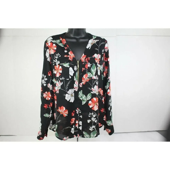 ladies EXPRESS Floral Blouse size S/P - Picture 1 of 7
